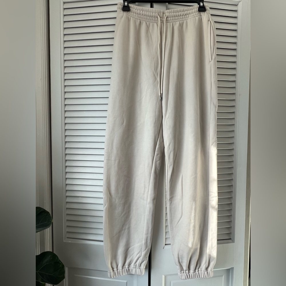 Uniqlo French Terry High Rise Joggers Off White